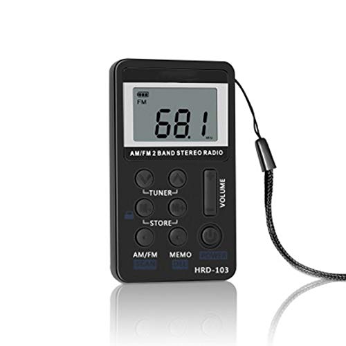 Kleines Radio, FM/AM-Mini-Radio Tragbar Digitales Radio USB Aufladbar Mit Automatischen/Manuellen/Memory-Funktion,A
