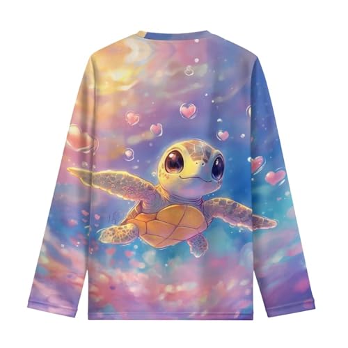 Image of Girls Cartoon Print Long Sleeve Graphic Tee Casual Crew Neck T-Shirts for 3-16 Years Little Girls