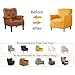 SONNACH Stretch Chair Covers with Arms 1-Piece Banquet Armchair Slipcover Velvet Mid Century Modern Armchair Slipcover Anti-Slip Furniture Protector for Living Room Friendly for Kids Pets (Yellow)