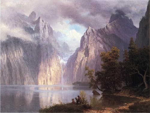 Tableaux affiche mur art poster Bierstadt scène de montagne pour salon et bureau