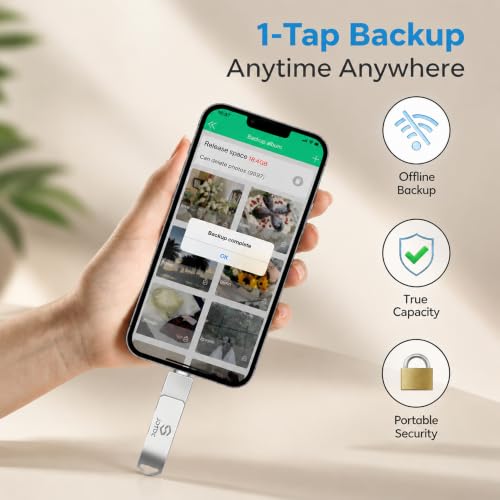 Image of Real Capacity 128GB Photo Stick for iPhone, MFi Certified 3 in 1 USB Drive