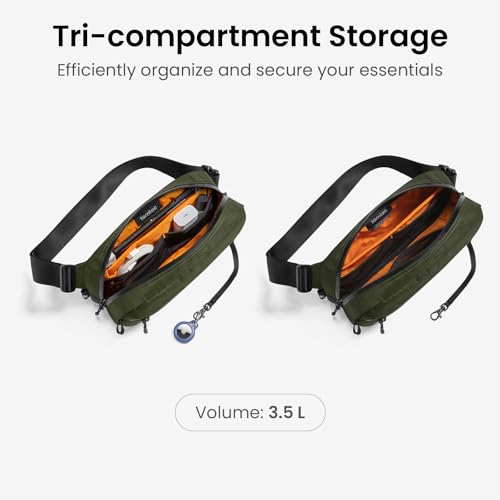 Image of tomtoc 3.5L X-Pac Sling Bag with RFID Blocking, Crossbody Bag Minimalist Chest Shoulder Pack for Men /Women, Water-resistant Lightweight Casual Funny Pack for Travel /Daily Commute