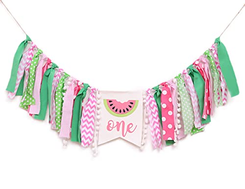 Wawuo Wassermelonen-Geburtstagsbanner für Hochstuhl