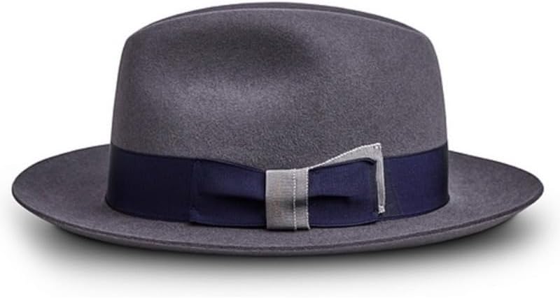 Pure Wool Small Top Hat Women Fashion Sunshade Felt Hat Classico Men's Crushable Wool Felt Fedora Hats with Bowknot