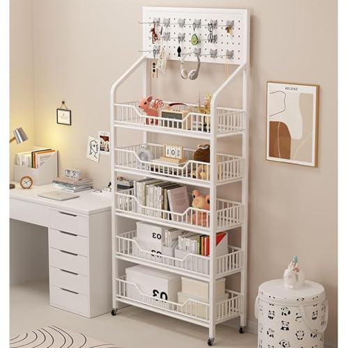 Supports de rangement mobiles pour libérer l'espace : grand présentoir à collations à 5 niveaux