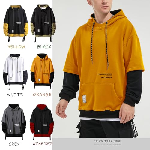 Image of Men's Hoodies Pullover Hooded Sweatshirt Top Blouse Casual Hoody with Pocket
