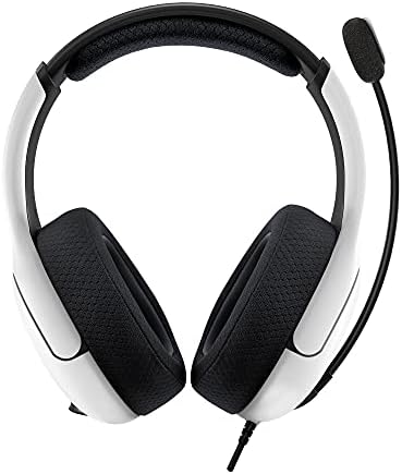 PDP Gaming LVL50 Wired Headset with Mic for Playstation, PS4, PS5 - PC, iPad, Mac, Compatible - Noise Cancelling Microphone, Lightweight, Soft Comfort Over Ear Headphones - White