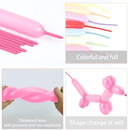 Image of 260 Pink Balloons - 50pcs Long Balloons for Arch & Animals Kit