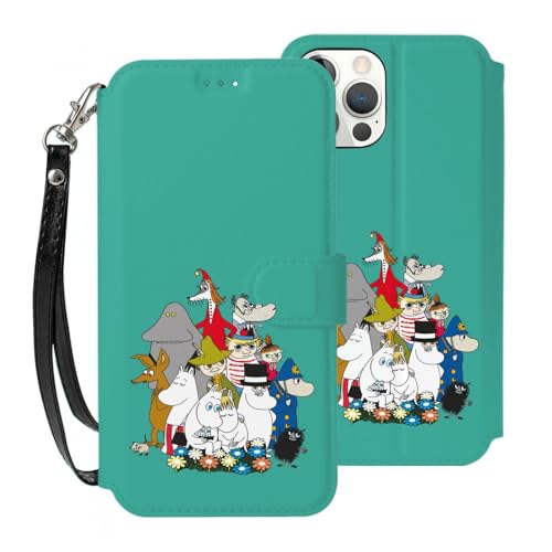 For ムーミン iPhone SE (第2世代/第3世代) iphone7 iphone8 iphone 6/6S 用 ケース 手帳型 高級puレザー 横置き機能 財布型 プレミアムレザーウォレットケース, マグネット式 3カードスロット&1ポケット ス