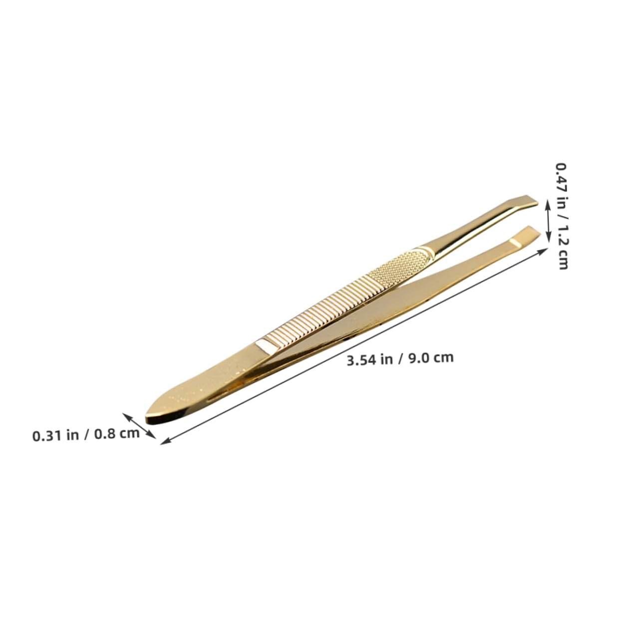 LIFKOME 2pcs Stainless Steel Brow Tweezers Gold-plated Eyebrow Repair Tools for Makeup Lash Extensions