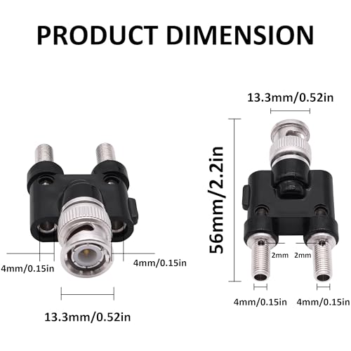 Adaptador BNC macho a doble banana hembra 2 piezas miniatura 2