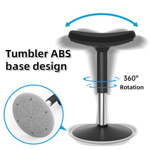 Image of Standing Desk Stool, Adjustable Height Standing Chair, Anti Slip Bottom Ergonomic Wobble Stool, 360 Rotation Wobble Chair, Standing Stool with Soft Cushion(Black,56-82cm /22-32.3in)