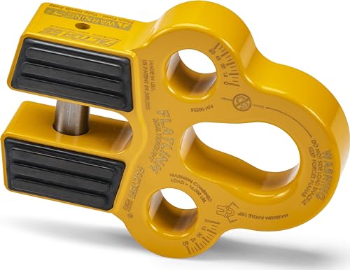 Factor 55 Flatlink Multi-Mount Winch Cable Shackle Mount, Designed for Steel Cables and Synthetic Winch Ropes with Load Capacity: 16,000 lbs - Yellow