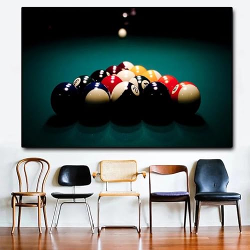 Bâtons de billard sportifs sur toile pour habiller un mur vide