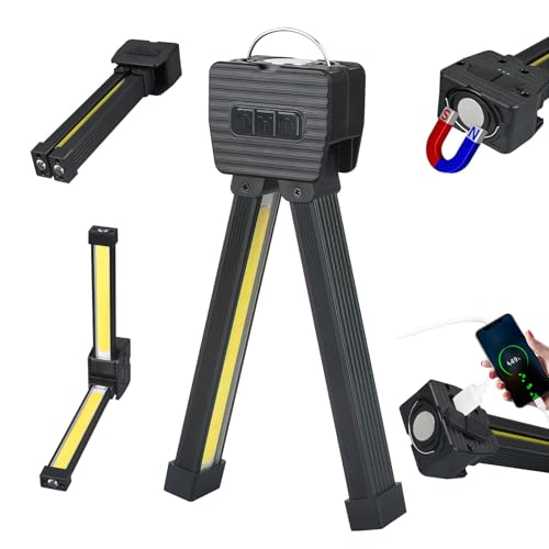 Gym Lamp for Posing 180 Adjustable Handheld Folding LED Posing Lamp Portable Magnetic Work Lights Flashlight with Hang Hook 7-Level Dimming and 4 Light Modes for Gyms Camping Tents Workbenches
