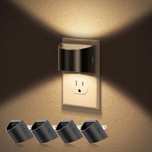 Image of JandCase Night Light, Automatic Night Lights Plug into Wall, 4 Pack Dusk to Dawn Sensor Nightlight, 3000K Soft White Brightness Adjustable Nightlight for Kids Bedroom Hallway Kitchen