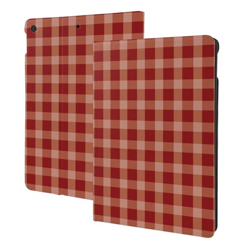 Étui pour iPad 10.2 vichy rouge compatible 9e 8e 7e génération avec support folio