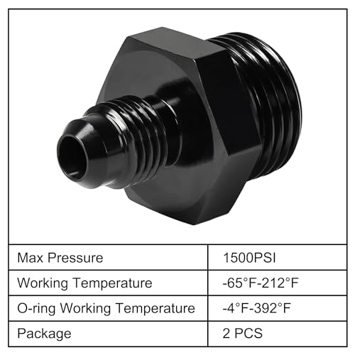 Image of EVIL ENERGY 4AN Flare to 8AN ORB Male Fuel Rail Adapter Fitting Black 2PCS