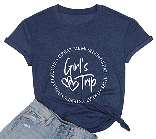 Image of Girls Trip Shirts for Women 2026 Girl Vacation Weekend Matching Tshirts Summer Vacay Mode Graphic Tees