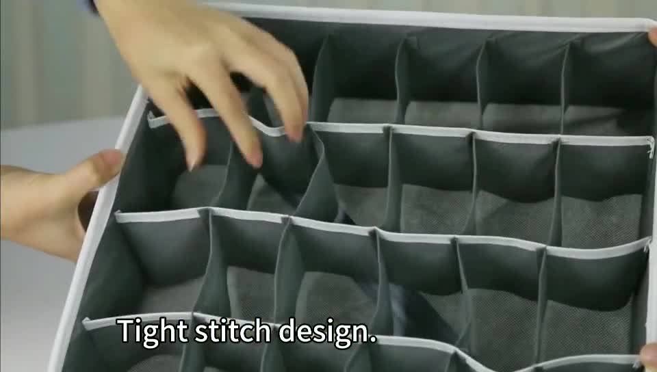 Joyoldelf Drawer Organisers Dividers 2 Packs Wardrobe Organiser, 24 Cell Collapsible Closet Cabinet Organizer Underwear Storage Boxes for Storing Socks, Bra, Handkerchiefs (Gray)