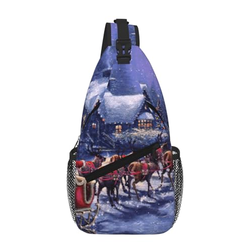 Sac à dos à bandoulière imprimé Noël pour sorties et marchés