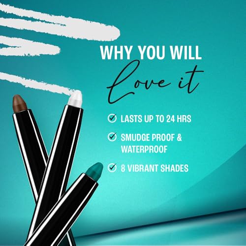 Image of Lakme Eyeconic Kajal, Turquoise, Water Proof, Smudge Proof, Lasts Upto 22 Hrs, 0.35 g (Pack of 2)