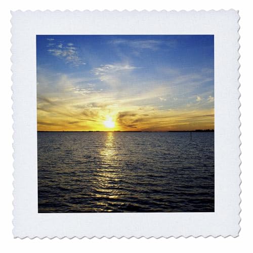 14x14 inch Quilt Square - Blue n Yellow Sunset Sunset