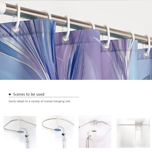 Rideaux de bain palmier moderne violet bleu clair imprimé 90x180 - 5