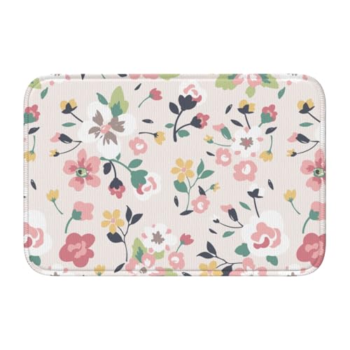 玄関マット 花柄 春の花 バスマット 室内 屋外 足拭きマット カーペット おしゃれ 北欧 滑り止め付き 洗える ベットルーム 浴室 台所 寝室 業務用 家庭用 40×60cm