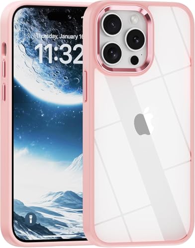 Image of mobistyle Designed for iPhone 13 Pro | Enhanced Metal Camera Guard | Back Cover Case Compatible with iPhone 13 Pro (Pink)