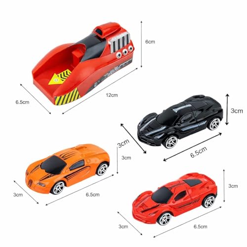Image of Royals hub Big Size Rapid Launcher High Speed Car Set of 7PCS Die-Cast Metal Car Set Stunt Car Master Racer with High-Speed Launcher Includes 3 Road Blockers 1 Stopper Birthday Gift for Boys Girls 3+