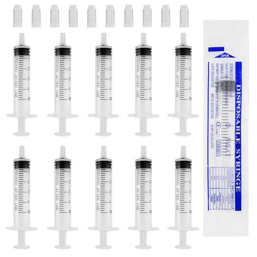 5ML Plastic No Needle Syringes 32Pcs Separately Packaged 5ml Syringes with Caps Multiple Uses Measuring Syring Individually Packaging Syring for Liquid Preparation Animal Feeding