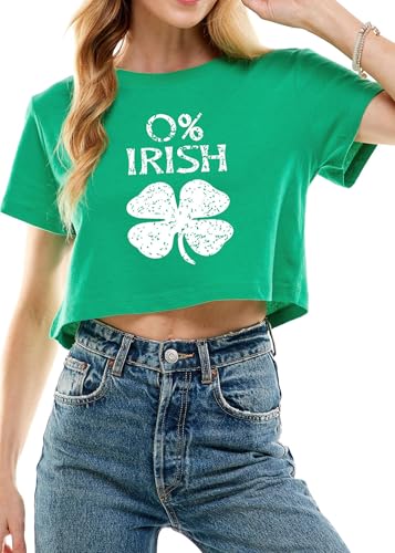 Image of Funny St Patricks Day Outfits Shirt Women Sexy Saint Patricks Day Crop Tops | Shamrock Clover Crop Tops for Teen Girls