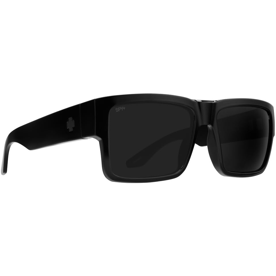Spy Optic Cyrus Square Sunglasses Color and Contrast Enhancing Lenses Black - Happy Gray Polarized Lenses