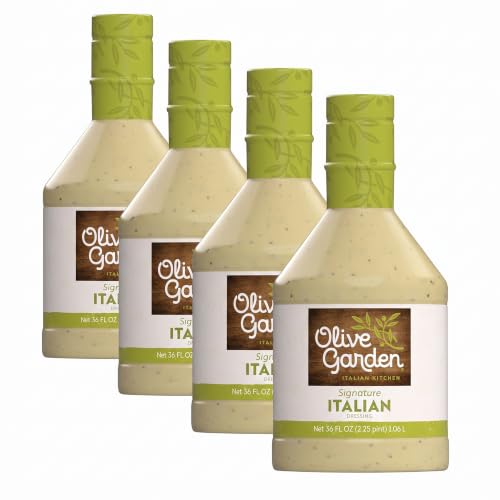 Olive Garden Signature Italian Dressing, 36 fl. oz., Made with Italian Spices, Oil and Vinegar, Perfect Chicken Marinade, Sandwich Spread or Salad Dressing (Pack of 4)
