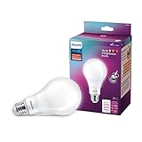 PHILIPS LED Bright Dial Frosted A21, Non-Dimmable, Eye Comfort Technology, 3000-2600-1600 Lumen, Soft White(2700), 100-150-200W, Title 20 Certified, E26 Base, 1-Pack (576363)