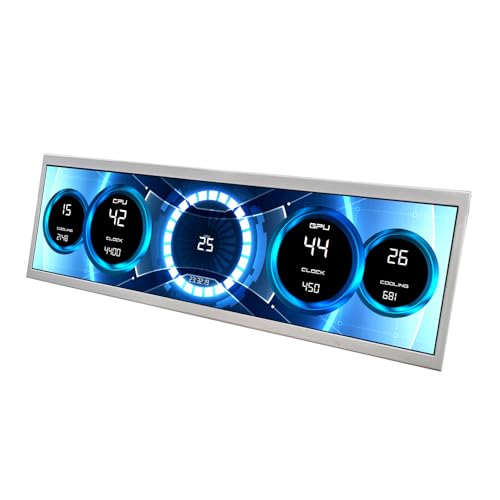 Image of VSDISPLAY 14.5'' White LCD Monitor 2560x720 2K USB-C Stretched Bar Display | for Computer PC Case GPU CPU Secondary Screen