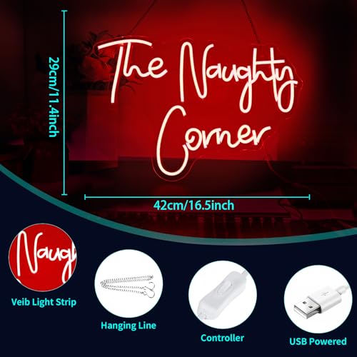 Image of Neon Sign, HSJNJKFU Neon Signs for Wall Decor Red Led Light up Signs Bar Sign for Man Cave, Party, Club, Restaurant, Cafe, Shop, Room Home Decor, USB Powered