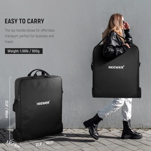 NEEWER 18" Ring Light Carrying Bag with Expandable Stand, 23.6"x22.8" Lightweight Nylon Protective Bag, Black, 60 x 58 x 9 cm - Image 3