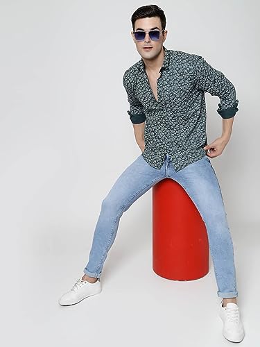 Image of ELYYORK Adwyn Peter Men's Cotton Printed Regular Fit Casual Shirt |Full Sleeve Shirt for men|shirt for men|men's shirt
