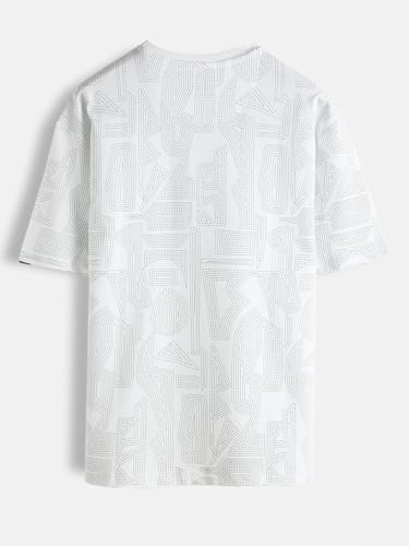 Image of WROGN Men's 100% Cotton T-Shirt | Stitch All-Over Print | Oversized Fit