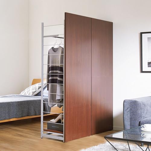 ディノス リビング収納 パーテーション 間仕切り お手軽間仕切り パネル収納ハンガーラック 板タイプ ハンガー1段棚1枚 幅120cm(サイズはありません ウ:ダークブラウン)