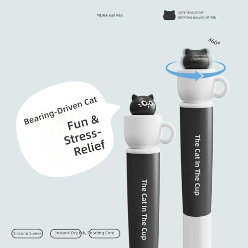 Set de 4 bolígrafos gel con diseño de gato 0.5 mm miniatura 4