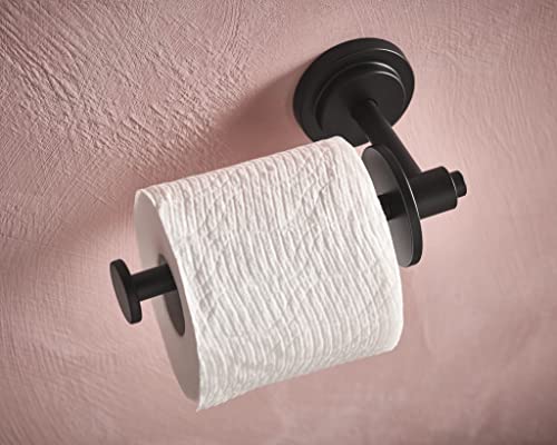 Moen Dn0709Bl Iso Collection European Single Post Toilet Paper Holder, Matte Black #TOP1