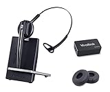 Global Teck Bundle with Sennheiser D10 Wireless Headset for Yealink Phones - EHS and Cushions Included | Compatible Models: T48S, T48G, T46S, T46G, T42S T41S, T41P, T40P, T40G, T29G, T27P, T27G