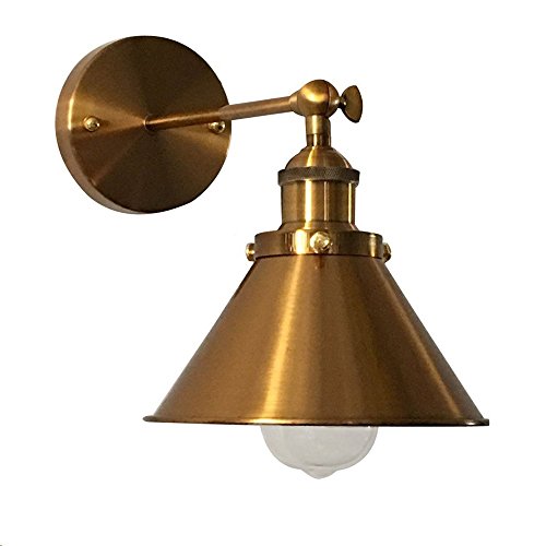 LITFAD Adjustable Brass Finish 1 Light Wall Sconce 7
