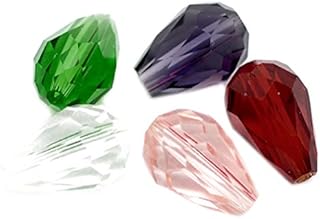 HOUSWEETY 50 PCs Mixed Crystal Glass Faceted Teardrop Beads 11x8mm -Jewellery Making Findings,DIY Crafts