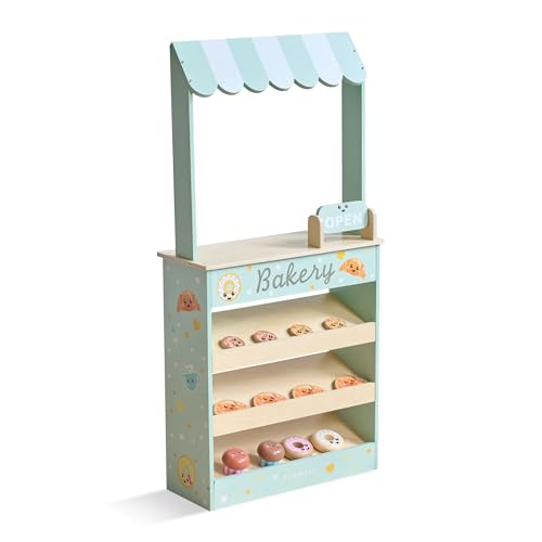 Teamson Kids Jolly Pals Wooden Bakery Market Stand for Kids Ages 3+