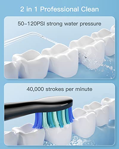 Bitvae-Electric-Toothbrush-with-Water-Flosser-4H-Charge-Maximum-30-Days-Use-5-Modes-Sonic-Electric-Toothbrush-3-Modes-Cordless-Dental-Flosser-Picks-4-Brush-Heads-and-4-Water-Jet-Tips