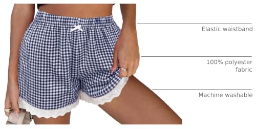 Image of Boxer Shorts for Women Pajama Gingham Shorts Casual Lounge Sleep Plaid Y2K Beach Bottoms for 2026 Summer